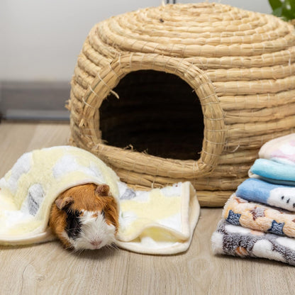 CUSOZWO Guinea Pig Bedding Mat 6 Pack, Soft Fleece Small Pet Blankets | Washable Small Animal Cage Liners Sleep Mat Accessories for Rat, Rabbit, Hamster, Hedgehog (13.7X13.7In)7