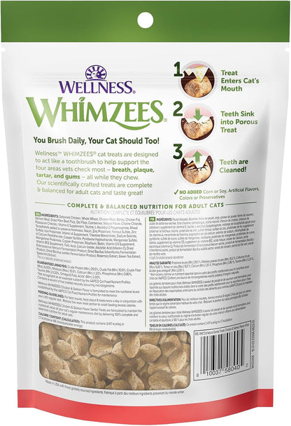 Wellness WHIMZEES Cat Dental Treats, Freshens Breath, Chicken and Salmon Flavor, 4.5 Oz Bag7