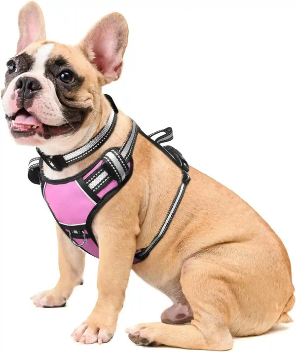 Dog Harness No Pull, Pet Harnesses with Dog Collar, Adjustable Reflective Oxford Outdoor Vest, Front/Back Leash Clips for Small, Medium, Large, Extra Large Dogs, Easy Control Handle for Walking27
