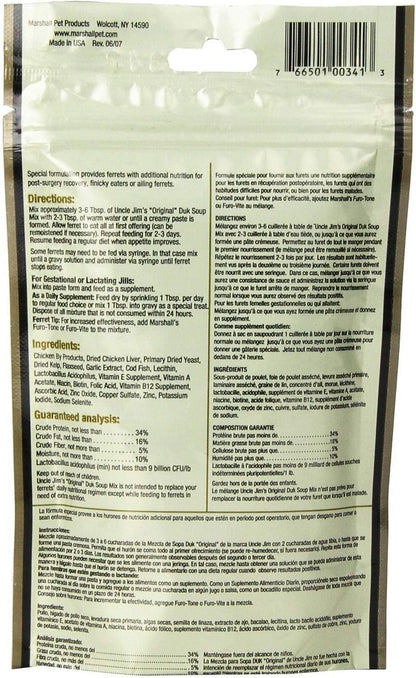 Marshall Uncle Jim'S Original Duk Soup Mix for Ferrets 4.5Oz. (Pack of 12)5