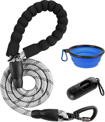 BARKBAY Dog Leashes for Large Dogs Heavy Duty Dog Leash 4/5/6 FT with Comfortable Padded Handle and Highly Reflective Threads for Medium Large Dogs Walking Training Running (5Ft-1/2'',Pink)11