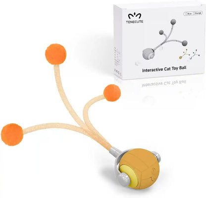 Cat Toys for Indoor Cats, Interactive Cat Toy Ball with Pom-Pom Tails, Automatic Cat Toy Self Play Exercise Toy to Relieve Boredom for Kitten & Adult Cats (Blue)8