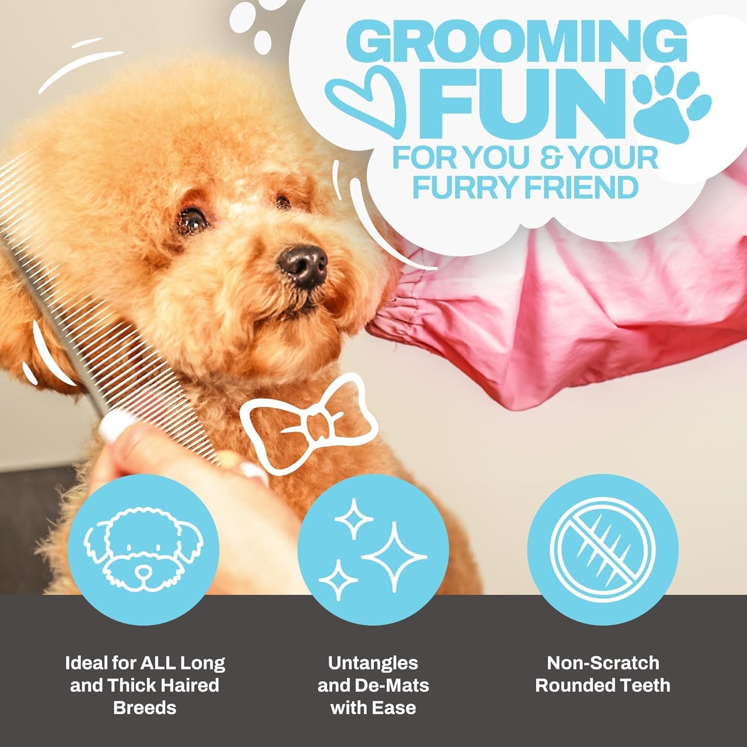 the-doodle-brush-metal-dog-combs-for-grooming-matting-finishing-comb-large-stainless-steel-dog-grooming-comb-removes-knots-tangles-mats-poodles-labradoodle-cockapoo-pet-combs-gentle-care