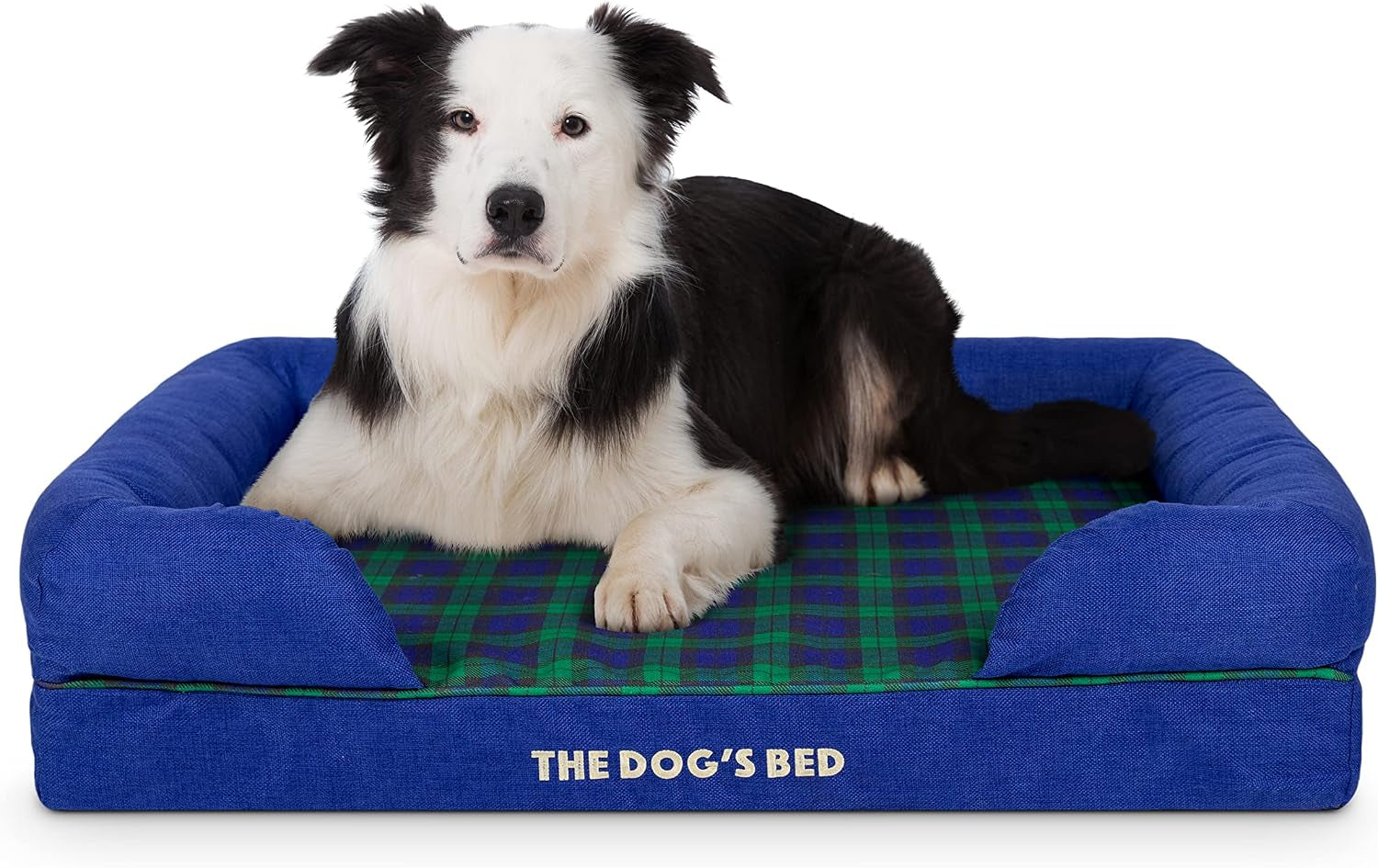 the-dog-s-bed-orthopedic-memory-foam-dog-bed-with-bolsters-for-large-dogs-high-density-support-mattress-low-front-entry-removable-washable-cover-oxford-fabric-blue-with-dark-red-trim-large