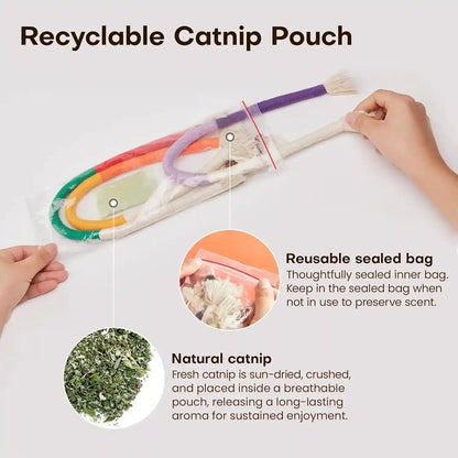 Potaroma Cat Toys Chew Ropes 3Pcs with Refillable Natural Catnip, Safe Teeth Cleaning Toy for Indoor Kittens, Interactive Cat Nip Kitty Toys for All Breeds 19.5 Inches | Safe Teeth Cleaning & Teething for Indoor Kittens, Interactive Cat Nip Kitty Toys for All Breeds 19.5 Inches5
