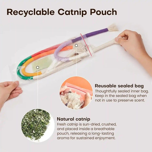 Potaroma Cat Toys Chew Ropes 3Pcs with Refillable Natural Catnip, Safe Teeth Cleaning Toy for Indoor Kittens, Interactive Cat Nip Kitty Toys for All Breeds 19.5 Inches | Safe Teeth Cleaning & Teething for Indoor Kittens, Interactive Cat Nip Kitty Toys for All Breeds 19.5 Inches5
