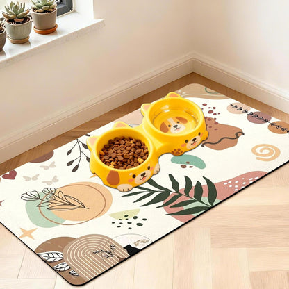 Pet Feeding Mat for Floors Cat Food Mat Waterproof Dog Food Mat and Water Absorbent Quick Dry Non Slip Mat for Cat Bowls18