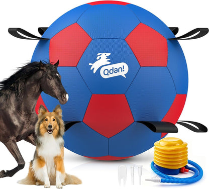 QDAN Dog Balls, 6 Inch Dog Soccer Ball with Straps, Herding Balls for Dogs | Outdoor Dog Toys Balls for 20-40 Lb Dogs, Puppy Ball to Keep Them Busy, Dog Pool Water Play Toy, Puppy Birthday Gifts29