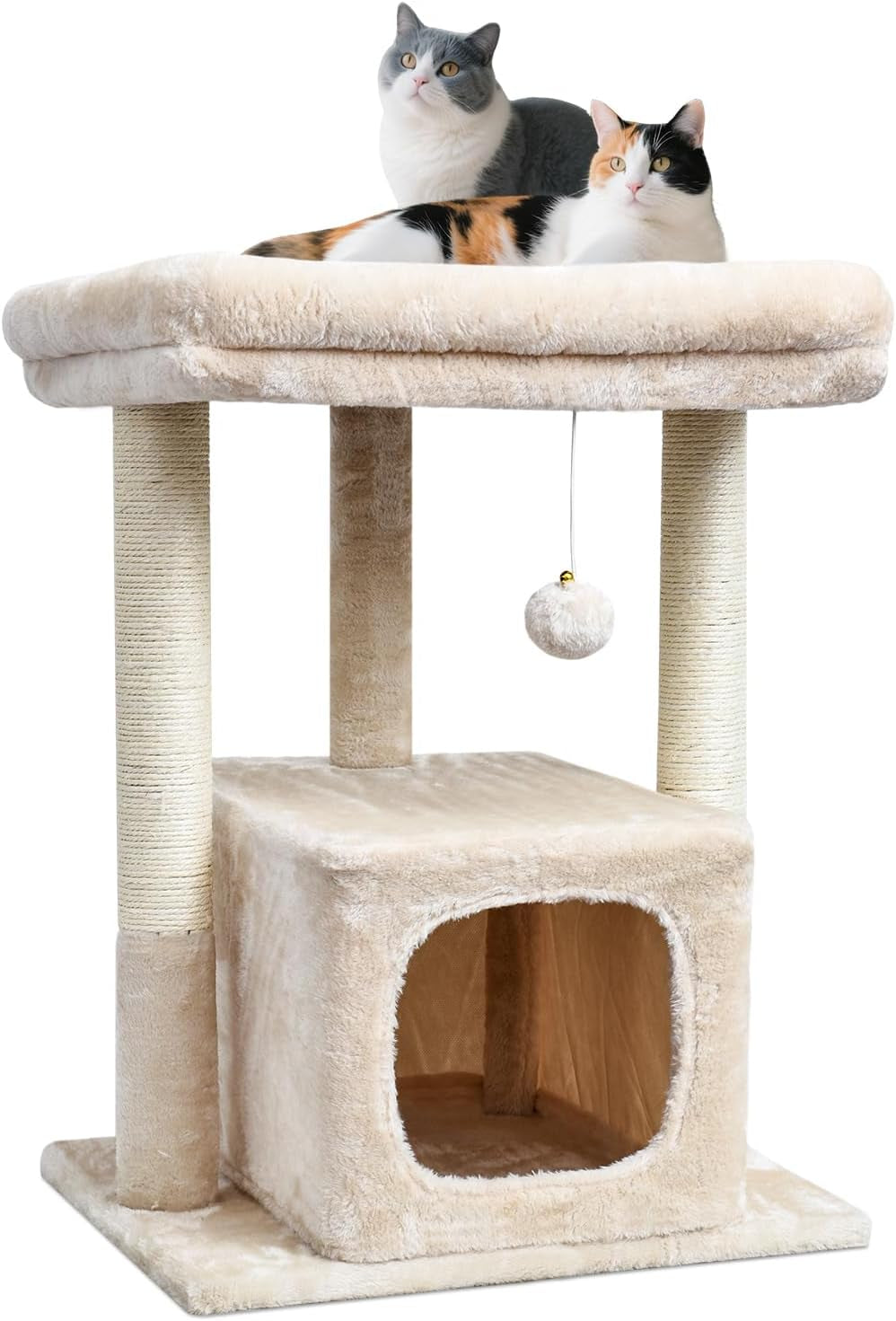 syandlvy-27-cat-tree-for-indoor-cats-activity-tower-with-scratching-posts-modern-kitten-condo-with-plush-perch-hanging-ball-for-play-beige