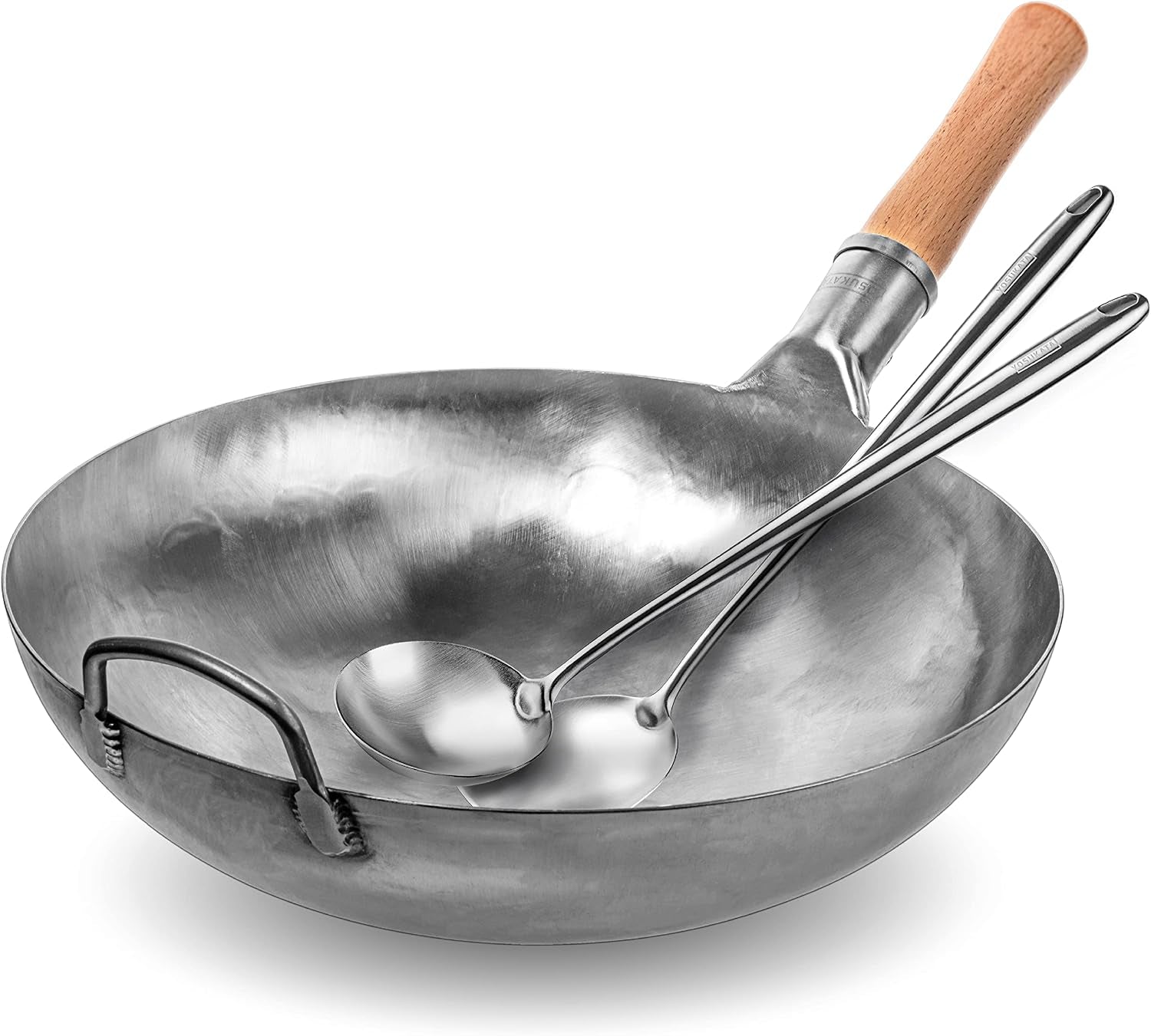 non-seasoned-14-round-bottom-carbon-steel-wok-pan-with-17-spatula-and-ladle
