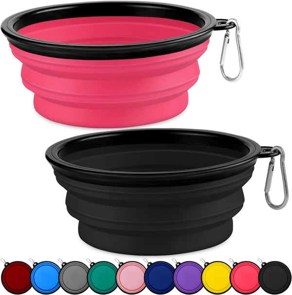 Collapsible Dog Bowls-2 Pack Large Size for Large/Medium Dogs, Pet Travel Water Bowl, Dogs Cat Portable Water Bowl, Dog Pet Feeding Watering Dish Outdoor Hiking Parking Traveling with 2 Carabiners10