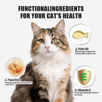 100Tubes Cat Treat Lickable, Omega-3 Fish Oil for Skin and Coat Health Squeezable Creamy Purée Cat Treat Real Chicken Puree Lickables Bulk Wet Squeeze Treats for Kittens Healthy Grain-Free4