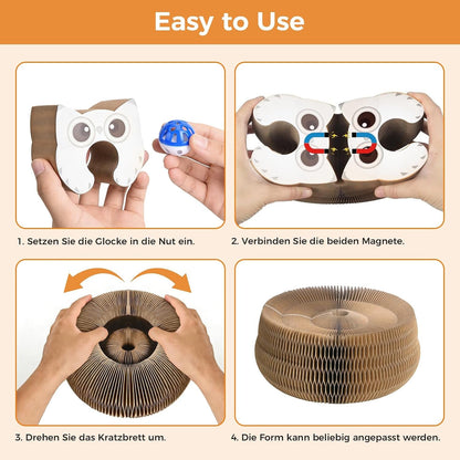 2-Pack Cardboard Cat Toy with Ball Track, Foldable Cat Scratcher Ring, Fexible Magic Organ Cat Toy for Scratch, Chase, Lounge, Indoor Exercise, Furniture Protection and Multi-Cat Homes6