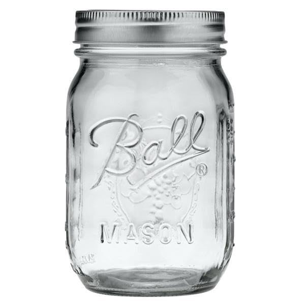 Glass Mason Jar, Regular Mouth, Pint Size, 16 OZ (Pack of 3)2