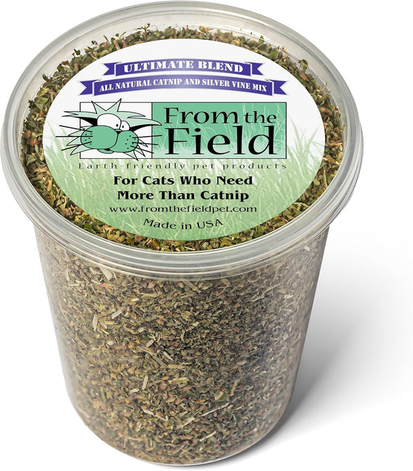 From the Field | Ultimate Blend Catnip & Silver Vine | Premium Usa-Grown Catnip for Toys & Playtime | Fresh, Potent, Non-Toxic, Eco-Friendly | Safe for Kittens & Cats | Resealable 2 Oz Tub6