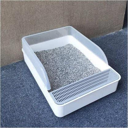 Dog Potty Training Toilet ﻿ Large Space Pet Cat Litter Box Splash Resistance Semi-Enclosed Deodorant Toilet Pan with Shovel for Cats Small Dogs(L Size)1