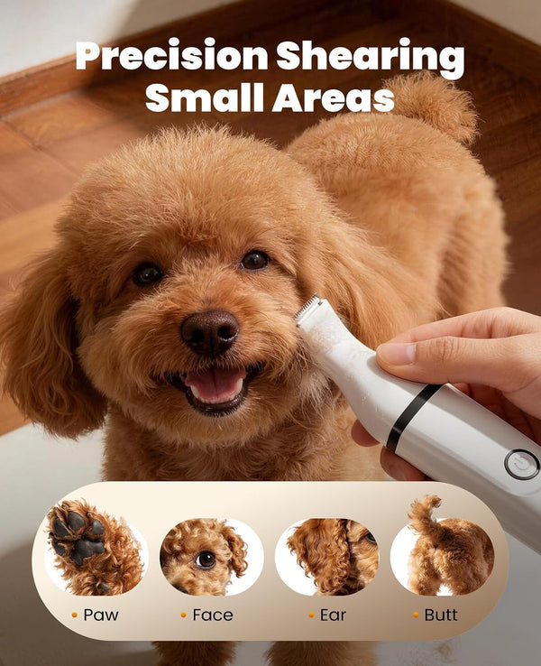 Oneisall Dog Clippers and Paw Trimmer Grooming Kit | Low Noise, Powerful Motor, 3-In-1 Dog Trimmers+Nail Grinder, Long-Lasting Battery&Cordless, for Small Medium Large Dogs5