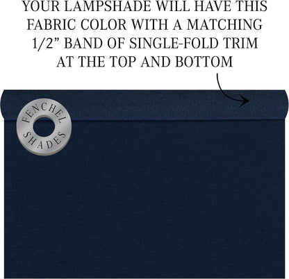 Lampshade 11" Top Diameter X 17" Bottom Diameter X 13" Slant Height with Washer (Spider) Attachment. for Use on Lamps with Harps (Navy)5