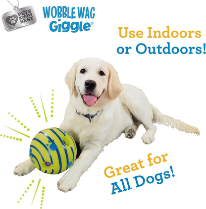 Wobble Wag Giggle Ball, Interactive Dog Toy, Fun Giggle Sounds When Rolled or Shaken, Pets Know Best, as Seen on TV7