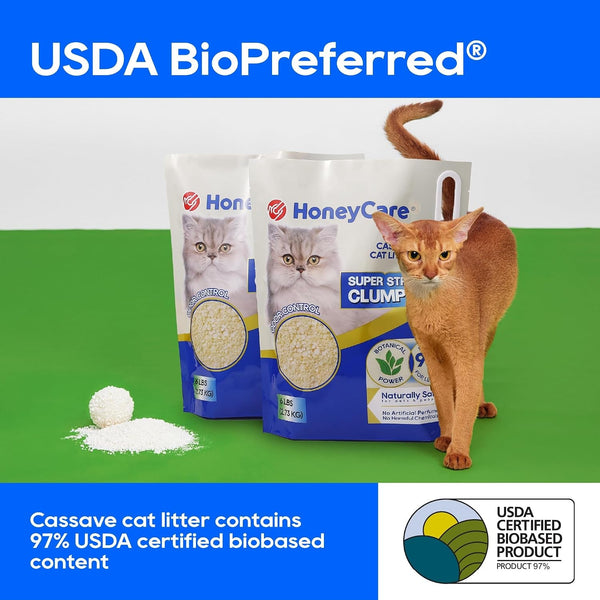 Honeycare Cassava Cat Litter | Natural Cassava Formula | Fast Clumping & Odor Control | Low Dust & Eco-Friendly | 6 Lbs2