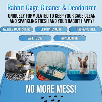 Rabbit Cage Odor Eliminator & Cleaner Spray, 32Oz – Made in USA | Targets Tough Urine, Ammonia and Bedding Odors; Fast-Drying, Non-Toxic Formula for Bunny Cages and Habitats.6