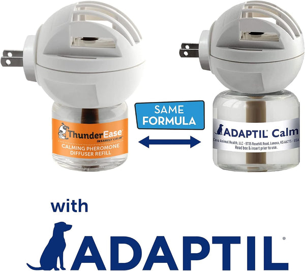 Thunderease Dog Calming Pheromone Diffuser Kit | Powered by ADAPTIL | Vet Recommended to Relieve Separation Anxiety, Stress Barking & Chewing, and Fear of Fireworks & Thunderstorms (30 Day Supply) | Vet Recommended, Powered by Adaptil Helps Separation Anxiety, Stress Barking & Chewing, Fear of Fireworks & Thunderstorms7