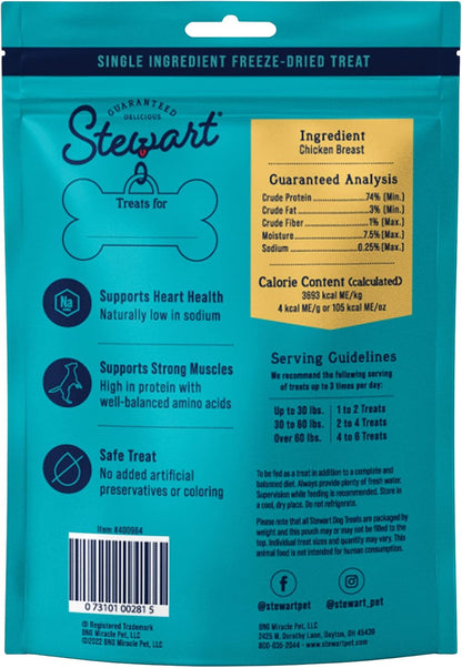 Stewart Freeze Dried Dog Treats, 100% Chicken Breast, 2.5 Oz Pouch | Premium Quality Raw Protein, Single Ingredient, High Protein Training Treats & Food Topper, No Refrigeration, Cat Friendly8
