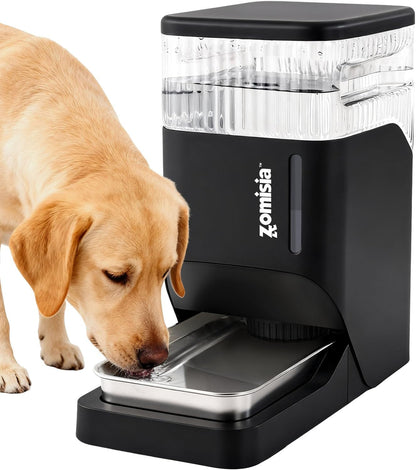 ZOMISIA Automatic Dog Water Dispenser 8L with Stainless Steel Bowl, Gravity Large Capacity Water Bowl for Dogs, 2 Gallon Pet Waterer 100% BPA Free, Black1