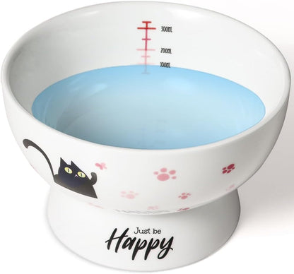 Raised Cat Food Bowl Ceramic 15° Tilted Cat Food Bowls Protect Cat'S Spine anti Vomiting Backflow Prevention Bowls for Adult Kitty, Kitten, and Small Dogs, Pink11