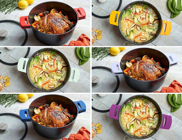 Noir 5 Qt Dutch Oven - Premium Cast Aluminum with Titanium-Based Nonstick Ceramic Coating & Removable Handles - Ultra Lightweight - Oven & Induction Ready | Noir Collection6
