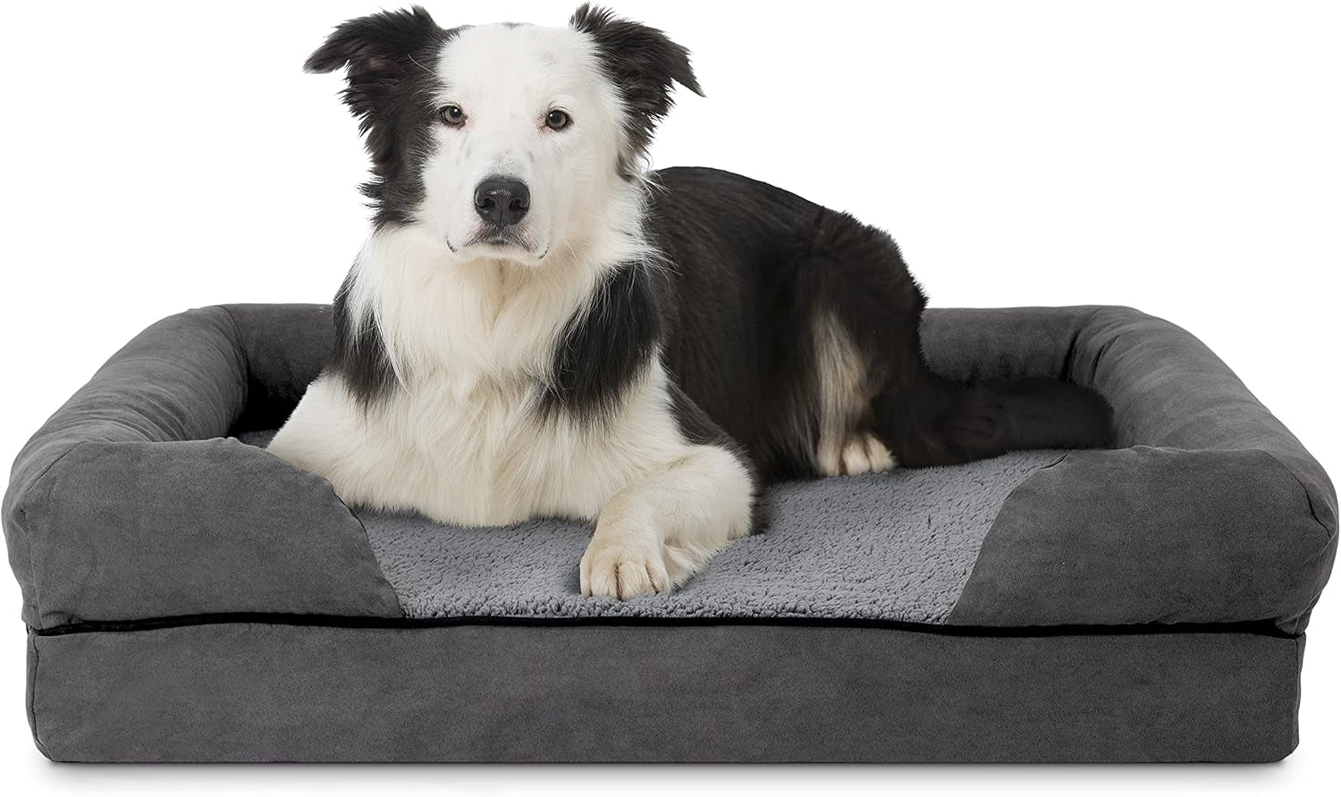 the-dog-s-bed-orthopedic-memory-foam-dog-bed-with-bolsters-for-large-dogs-high-density-support-mattress-low-front-entry-removable-washable-cover-oxford-fabric-blue-with-dark-red-trim-large
