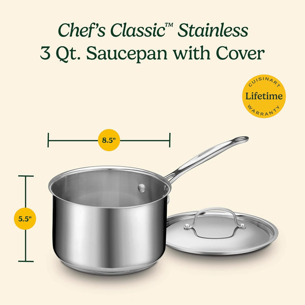 7193-20P Chef'S Classic Stainless 3-Quart Cook and Pour Saucepan with Cover3