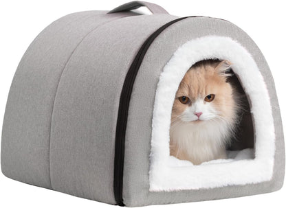 Hollypet Cat Bed Cave for Indoor Cats for Pets up to 15 Lbs, Pineapple | Warm Cat Bed Cats Cave Condo, Covered Kitty House with Removable Washable Cushion, Cozy Enclosed Pet Bed for Small Dogs10