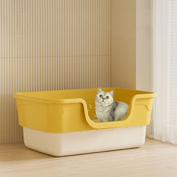 Pet Supplies, Open Top Cat Litter Box with Removable Design, Thickened anti Splash & Easy Clean(Gray)7