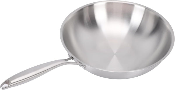 Stir Fry Pan, 304 Stainless Steel Wok, Multi Layer Composite Cookware, Non Stick Cooking Surface, Flat Bottom, Induction Ready for Gas Electric and Induction Stoves (34CM)3