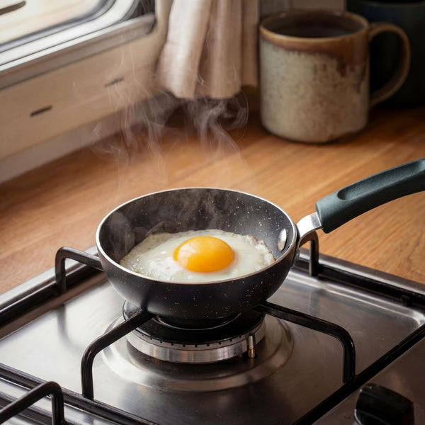 5 Inch Mini Frying Pan Skillet (3.5-Inch Cookable Surface Area), Nonstick Aluminum Egg Pan for Single Eggs, Omelets and Breakfast, Compact Stovetop Cookware for Gas, Electric and Camping Use2