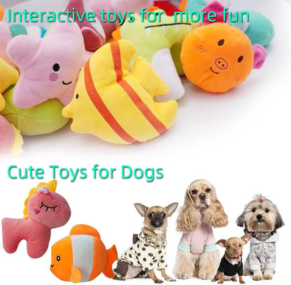27 Pack Puppy Squeaky Toy, Different Designs Squeakers Pet Toys, Cute Bulk Plush Dog Toys for Small Dogs4
