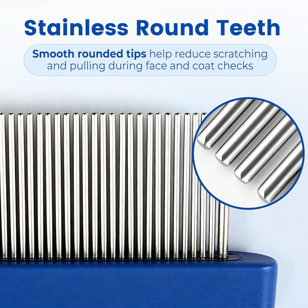 Prime Pets Flea Comb for Dogs and Cats, Stainless Steel Pet Grooming Comb for Flea Checks, Dander, Loose Hair and Tear Stain Debris5