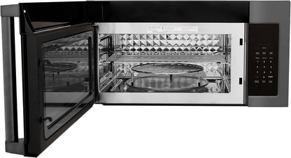 ZLINE 30" 1.5 Cu. Ft. over the Range Microwave in Black Stainless Steel with Traditional Handle and Set of 2 Charcoal Filters (MWO-OTRCFH-30-BS)4