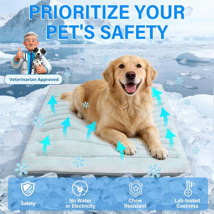 Dog Cooling Mat, 36"X23" Reversible Cooling Pad for Dogs Cats, Pressure Activated Pet Cooling Mat Indoor Outdoor, Scratch-Resistant & Machine Washable, Summer Dog Blanket, Grey4