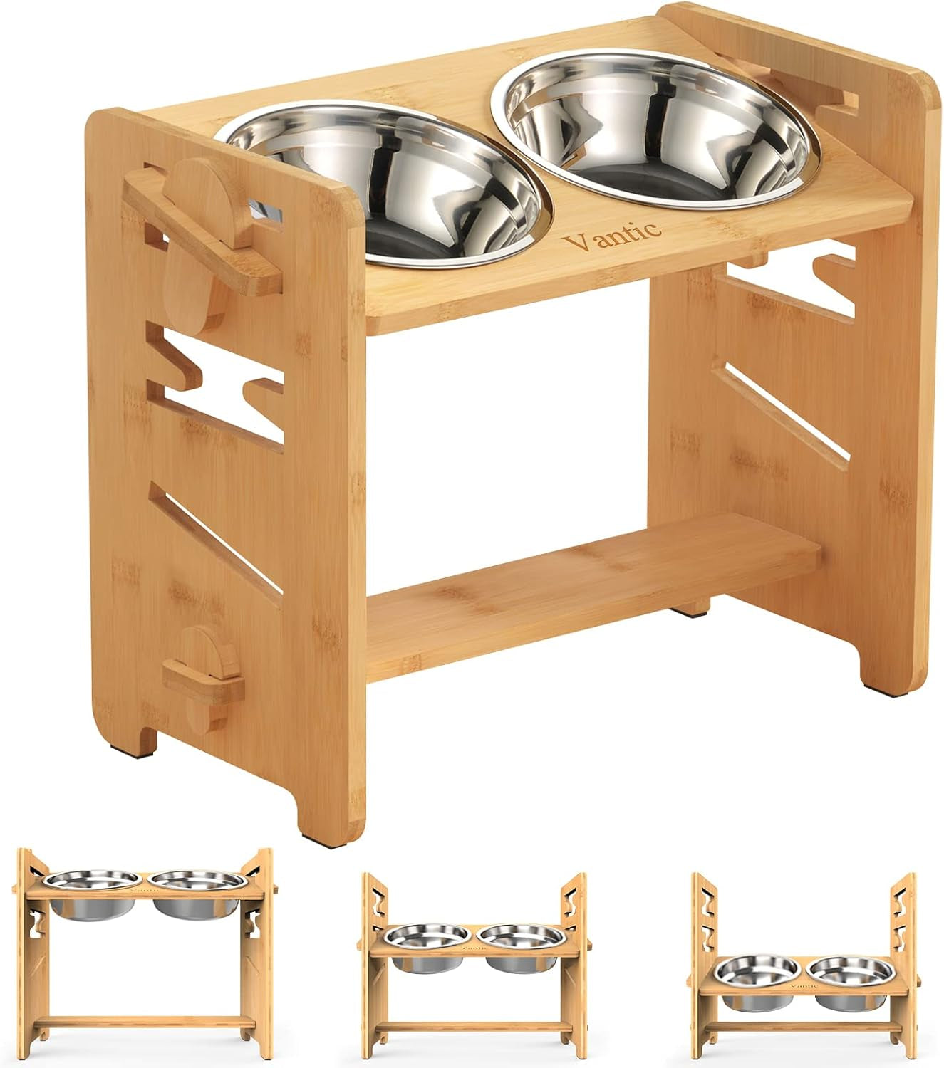 vantic-elevated-dog-bowls-raised-dog-bowl-stand-adjustable-small-natural-bamboo-elevated-feeder-with-2-stainless-steel-bowls-adjustable-height-stand-for-small-puppies-and-cats