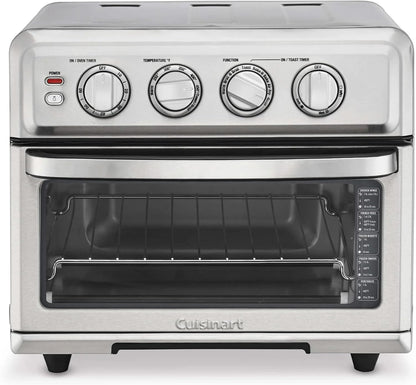 Air Fryer + Convection Toaster Oven, 8-1 Oven with Bake, Grill, Broil & Warm Options & CPT-122BK 2-Slice Compact Plastic Toaster, Black2