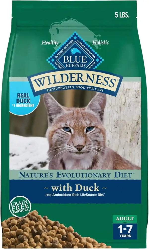 Blue Buffalo Wilderness with Salmon Natural High-Protein Grain-Free Dry Food for Adult Cats, Real Salmon First, Antioxidant-Rich Lifesource Bits Support Immunity, Promotes Strong Muscles, 5 Lbs.16