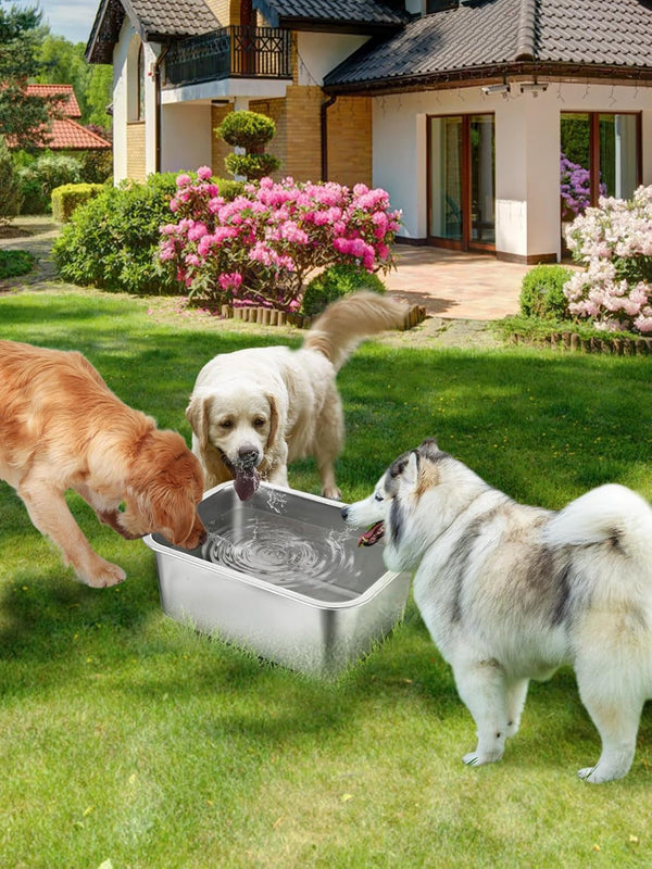 4 Gallons Extra Large Dog Bowls - High Capacity Food Grade Stainless Steel Dog Water and Food Bowl No Spilling, Durable for X-Large Multiple Large Breed Dogs Indoor Outdoor7