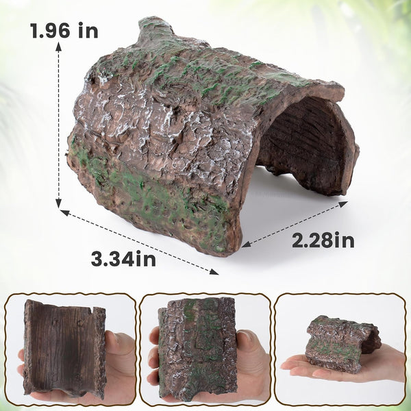 Mygeromon Reptile Hides Leopard Gecko Hideout Resin Caves Tank Accessories | 2 Pcs6