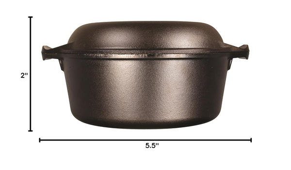 Cast Iron Serving Pot Cast Iron Double Dutch Oven, 5-Quart & ASAHH31 Silicone Assist Handle Holder, Blue, 5.5" X 2", Pack of 18