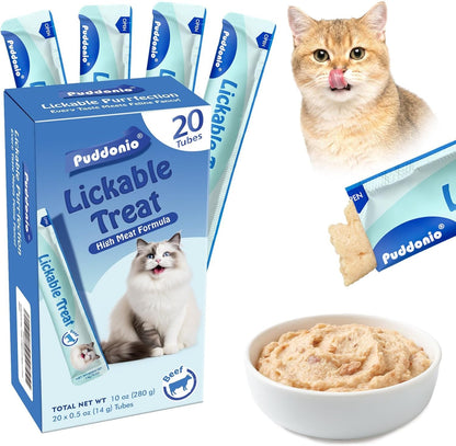 Lickable Cat Treats, High-Meat Purée, 0.5 Oz Tubes, 20 Count | High-Meat Purée with Minimal Ingredients and No Added Gums or Fillers; Thick, Smooth Texture for Treating or Meal Topping10