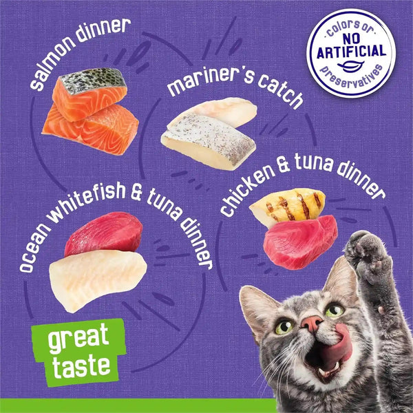 Purina Friskies Pate Wet Cat Food Variety Pack Seafood and Chicken Pate Favorites 40Ct VP - (Pack of 40) 5.5 Oz. Cans5