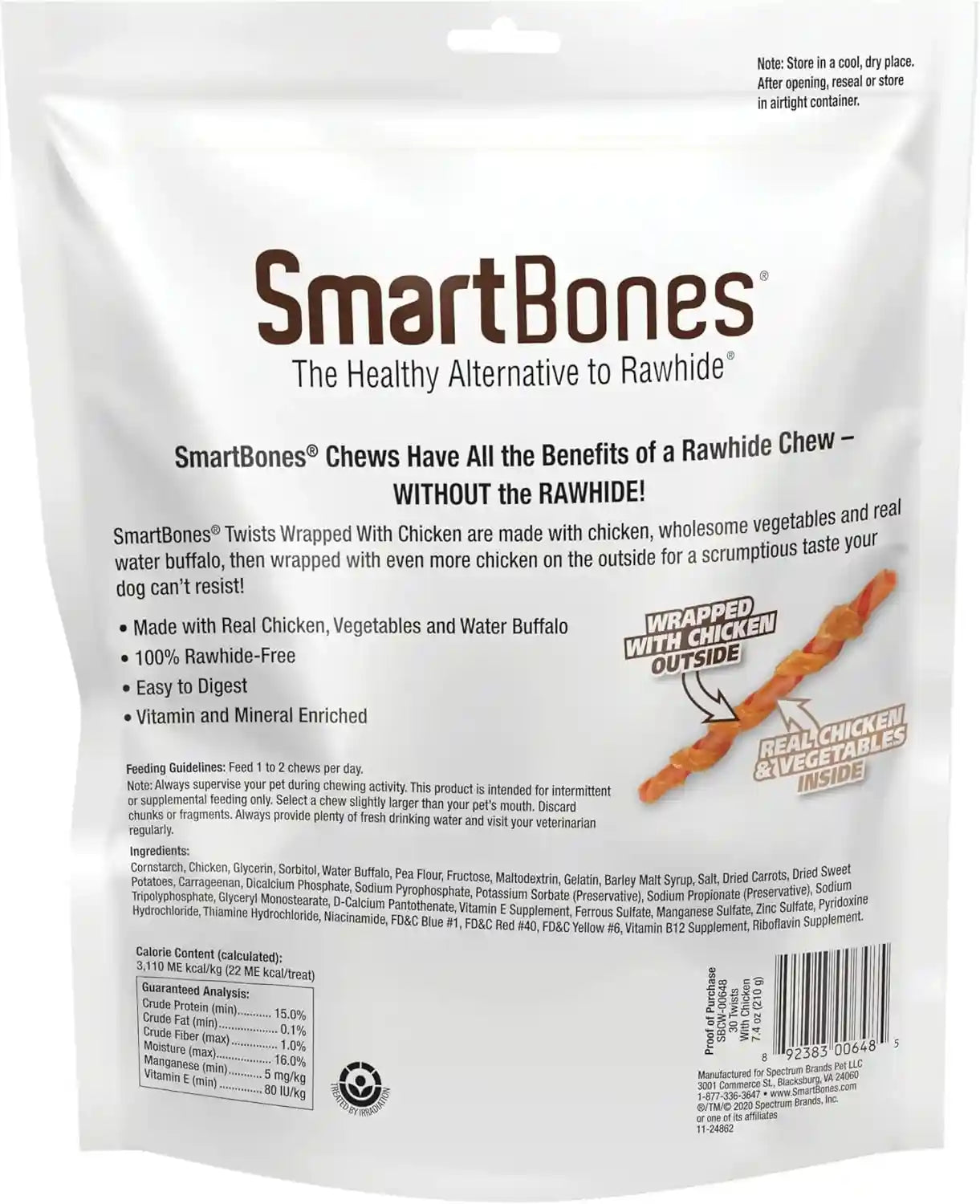 smartbones-twists-wrapped-with-chicken-made-with-real-water-buffalo-30-count-rawhide-free-chews-for-dogs-7-40-ounce-pack-of-1