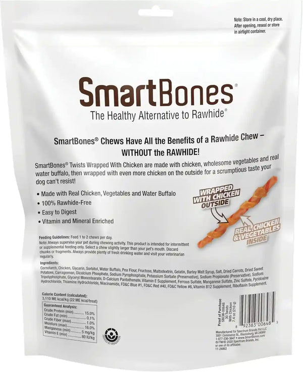 Smartbones Twists Wrapped with Chicken Made with Real Water Buffalo, 30 Count, Rawhide-Free Chews for Dogs, 7.40 Ounce (Pack of 1)2